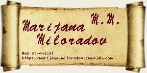 Marijana Miloradov vizit kartica